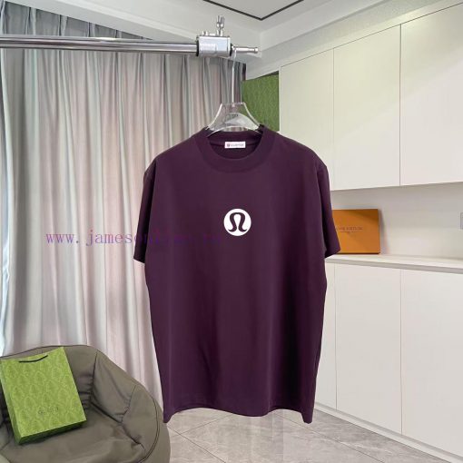 Lulu * Lulu Lemon 2025 Summer New Personalized Letter Logo Printed Custom Fabric 300g Short Sle 94bcxj94