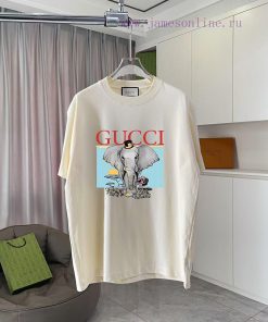 Gucci 2025 Summer New Personalized Letter Logo Printed Custom Fabric 300g Short Sleeve T-shirt sqjabo1g