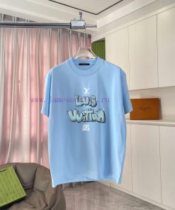 LV Louis Vuitton 2025 Summer New Personalized Letter Logo Printed Custom Fabric 300g Short Slee w2f2ucrz
