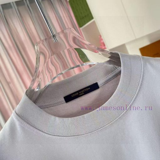 LV Louis Vuitton 2025 Summer New Personalized Letter Logo Printed Custom Fabric 300g Short Slee 82tedai4 - Image 5