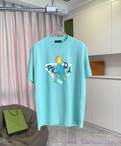 Prada 2025 Summer New Personalized Letter Logo Printed Custom Fabric 300g Short Sleeve T-shirt kcr6kjqw