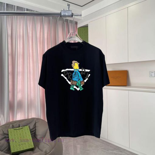 Prada 2025 Summer New Personalized Letter Logo Printed Custom Fabric 300g Short Sleeve T-shirt 14woiekp - Image 2