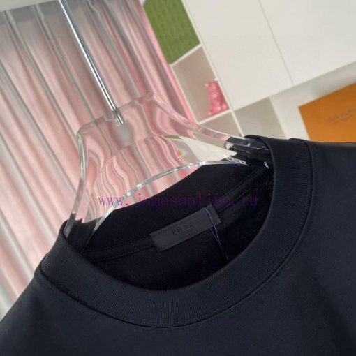 Prada 2025 Summer New Personalized Letter Logo Printed Custom Fabric 300g Short Sleeve T-shirt 14woiekp - Image 5