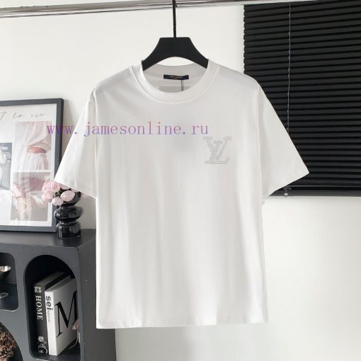 Style Number W620Louis Vuitton/Louis Vuitton LV Logo Rhinestone Letter Short Sleeved ShirtExqui mhe8imwz