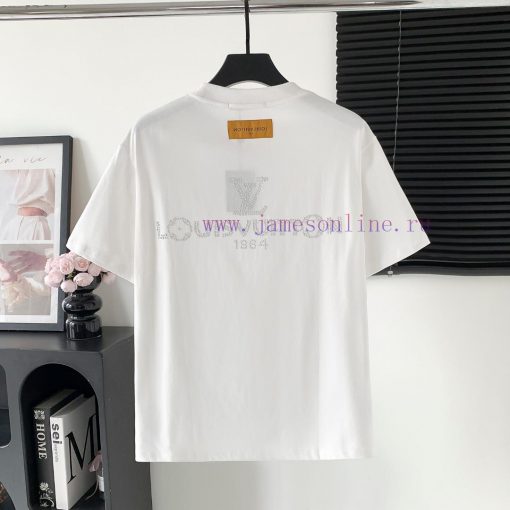 Style Number W620Louis Vuitton/Louis Vuitton LV Logo Rhinestone Letter Short Sleeved ShirtExqui mhe8imwz - Image 3