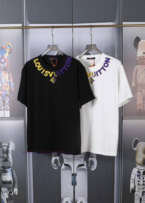 LV Donkey Home's New Toothbrush Embroidered Short Sleeves High-quality Heavy-duty Double Yarn 2 cbrovlnp - Image 2