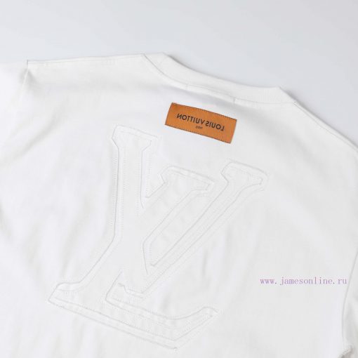 LV Louis' New Embroidered Short Sleeved Fabric With High-quality Double Yarn 280g Smooth And Re 8ycazlie - Image 5