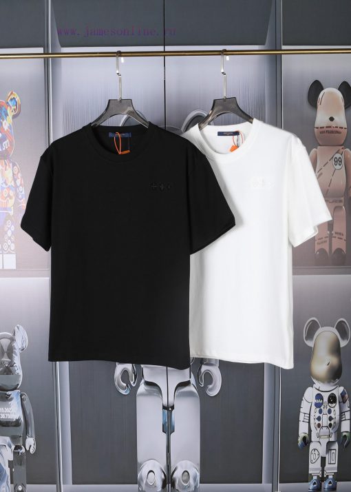 LV Louis' New Embroidered Short Sleeved Fabric With High-quality Double Yarn 280g Smooth And Re 39fjzn6x - Image 2