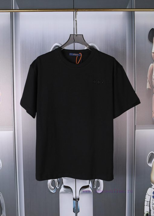 LV Louis' New Embroidered Short Sleeved Fabric With High-quality Double Yarn 280g Smooth And Re 39fjzn6x - Image 3
