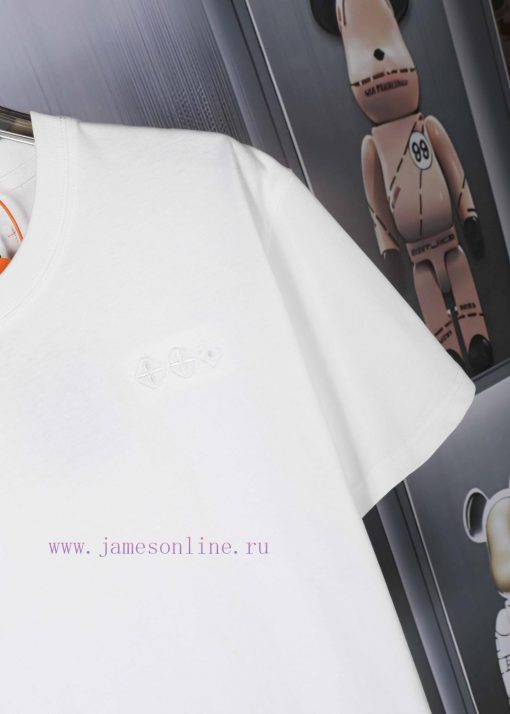 LV Louis' New Embroidered Short Sleeved Fabric With High-quality Double Yarn 280g Smooth And Re qlg64pi4 - Image 8