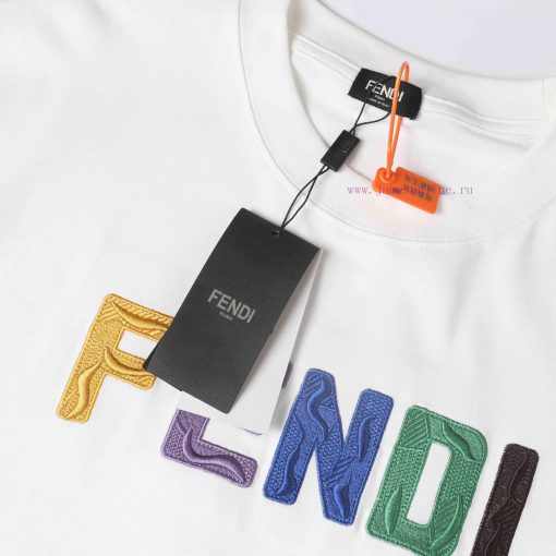 FENDI Spring/Summer New Embroidered Casual Short Sleeves Detail Original Mold Opening The Front dlsvxvd6 - Image 5
