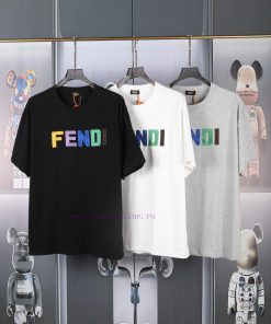 FENDI Spring/Summer New Embroidered Casual Short Sleeves Detail Original Mold Opening The Front rya35p5o