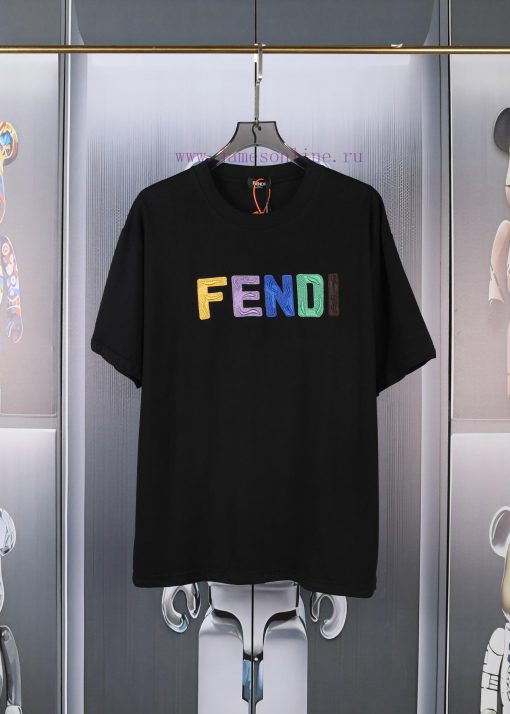 FENDI Spring/Summer New Embroidered Casual Short Sleeves Detail Original Mold Opening The Front rya35p5o - Image 3