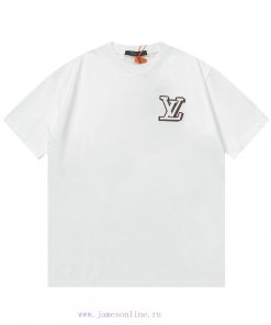 LV Louis 2024 SS Genuine Leather Embroidered New Short Sleeved Shirt High-quality Heavy-duty Do bfnohlx5