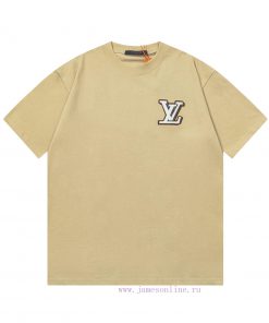 LV Louis 2024 SS Genuine Leather Embroidered New Short Sleeved Shirt High-quality Heavy-duty Do vfy76yp3