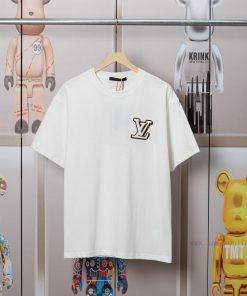 LV Louis 2024 SS Genuine Leather Embroidered New Short Sleeved Shirt High-quality Heavy-duty Do opjv3wsy