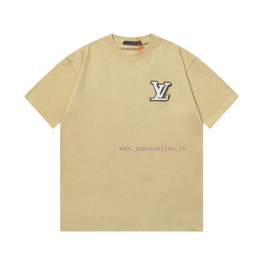 LV Louis 2024 SS Genuine Leather Embroidered New Short Sleeved Shirt High-quality Heavy-duty Do vfy76yp3 - Image 2