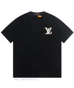 LV Louis 2024 SS Genuine Leather Embroidered New Short Sleeved Shirt High-quality Heavy-duty Do kbwg8wjn