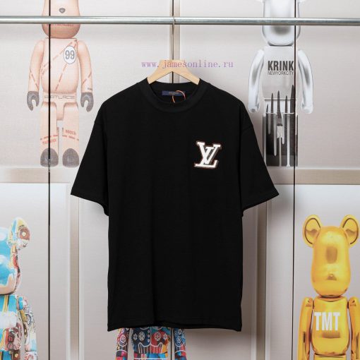 LV Louis 2024 SS Genuine Leather Embroidered New Short Sleeved Shirt High-quality Heavy-duty Do 0yruires - Image 2