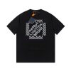 LV Louis Early Spring Nail Bead Embroidered New Short Sleeved T-shirt Made Of High-quality And q36kdhsv