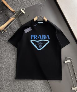 PRAD 2025SS Spring/Summer Round Neck Fashion Short Sleeve T-shirt Synchronized With The Officia s9oe6gh9