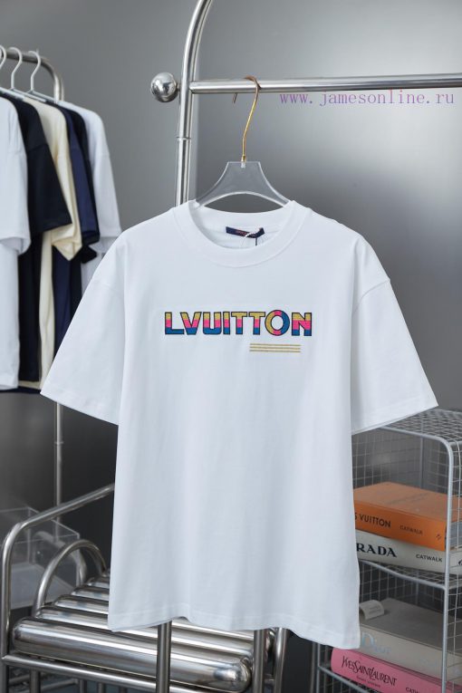 Louis LV 25ss Early Spring New Short Sleeve Gradient Embroidery Ink Painting Printed Short Slee gi8flx2c - Image 2