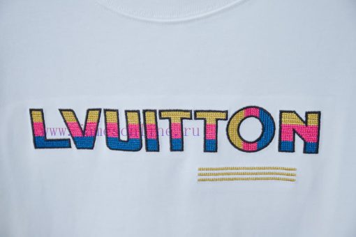 Louis LV 25ss Early Spring New Short Sleeve Gradient Embroidery Ink Painting Printed Short Slee gi8flx2c - Image 5