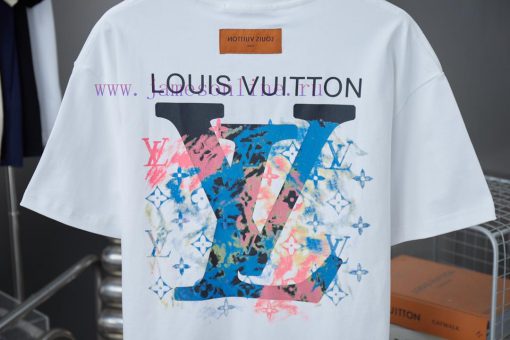 Louis LV 25ss Early Spring New Short Sleeve Gradient Embroidery Ink Painting Printed Short Slee gi8flx2c - Image 7
