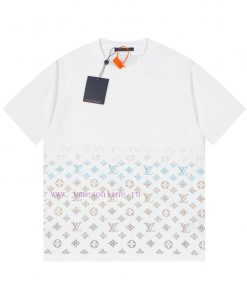 LV Lulu's Early Spring Flower Diamond Jacquard New Short Sleeved T-shirt Made Of High-quality A nzvtpe21