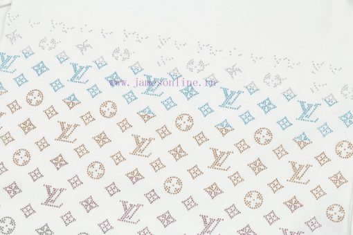 LV Lulu's Early Spring Flower Diamond Jacquard New Short Sleeved T-shirt Made Of High-quality A nzvtpe21 - Image 5