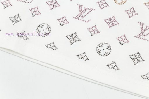 LV Lulu's Early Spring Flower Diamond Jacquard New Short Sleeved T-shirt Made Of High-quality A nzvtpe21 - Image 7