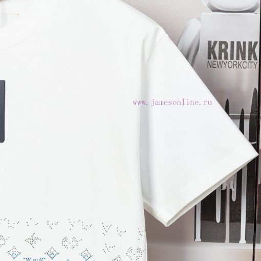 LV Lulu's Early Spring Flower Diamond Jacquard New Short Sleeved T-shirt Made Of High-quality A pkh0epft - Image 7