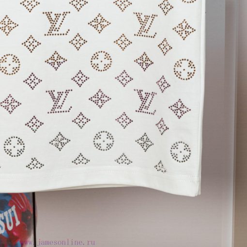 LV Lulu's Early Spring Flower Diamond Jacquard New Short Sleeved T-shirt Made Of High-quality A pkh0epft - Image 8