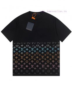 LV Lulu's Early Spring Flower Diamond Jacquard New Short Sleeved T-shirt Made Of High-quality A g5rzf3n1