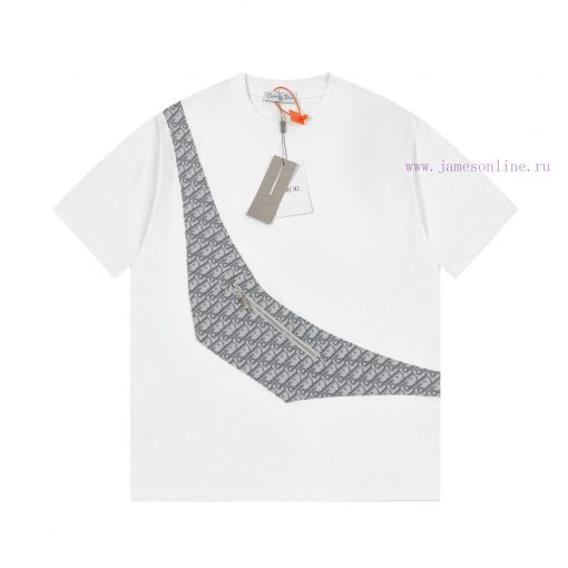 Dior DIOR's New Fabric Brushed Pocket Short Sleeved T-shirt Made Of High-quality Nylon And Pure ttj2w5f0 - Image 2