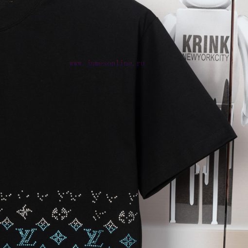 LV Lulu's Early Spring Flower Diamond Jacquard New Short Sleeved T-shirt Made Of High-quality A ftv8gd26 - Image 8