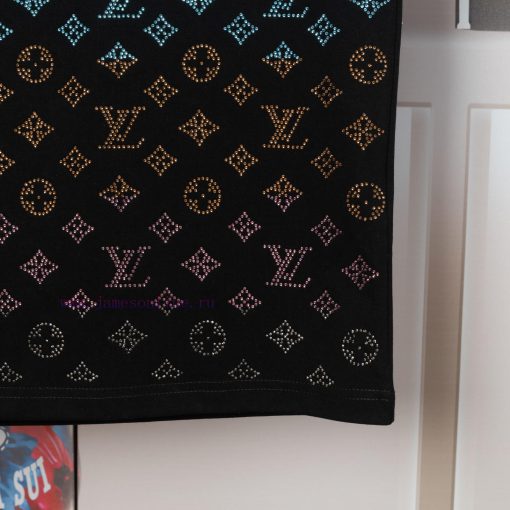LV Lulu's Early Spring Flower Diamond Jacquard New Short Sleeved T-shirt Made Of High-quality A ftv8gd26 - Image 9
