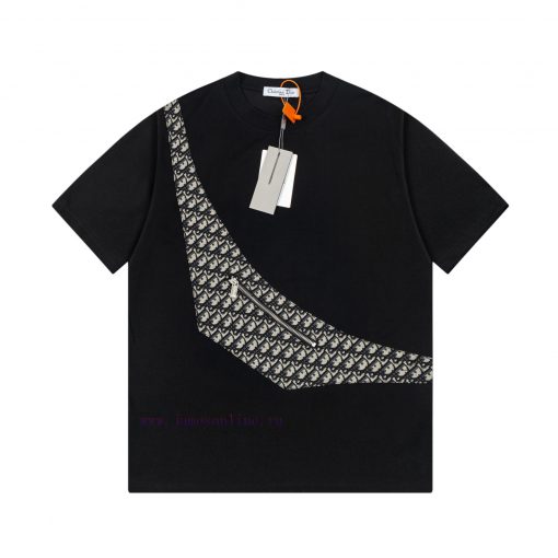 Dior DIOR's New Fabric Brushed Pocket Short Sleeved T-shirt Made Of High-quality Nylon And Pure 1drxf865 - Image 2