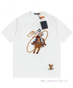 LV Louis Spring/Summer New Embroidered Short Sleeved T-shirt With Front And Back Panels Made Of 0pdhf0xc