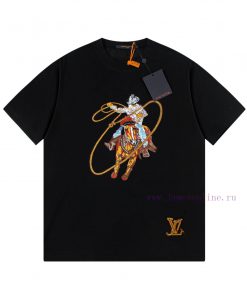 LV Louis Spring/Summer New Embroidered Short Sleeved T-shirt With Front And Back Panels Made Of 6atvpwde