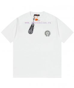 The Front And Back Of The CHROME HEARTS Short Sleeved T-shirt Feature High-end Hot Stamping And 7afe4v8y