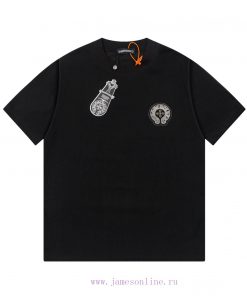 The Front And Back Of The CHROME HEARTS Short Sleeved T-shirt Feature High-end Hot Stamping And zw178cpy