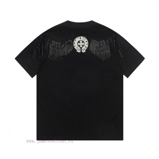 The Front And Back Of The CHROME HEARTS Short Sleeved T-shirt Feature High-end Hot Stamping And zw178cpy - Image 3