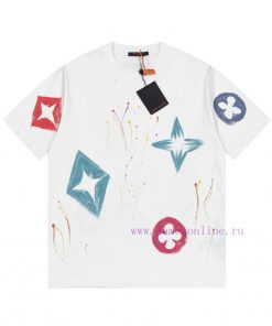 LV Louis Hand-painted Picture Crow New Short Sleeved Shirt High-quality Nylon Smooth Pure Cotto 6bgdo25s