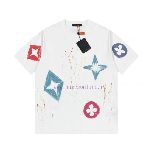 LV Louis Hand-painted Picture Crow New Short Sleeved Shirt High-quality Nylon Smooth Pure Cotto 6bgdo25s - Image 2