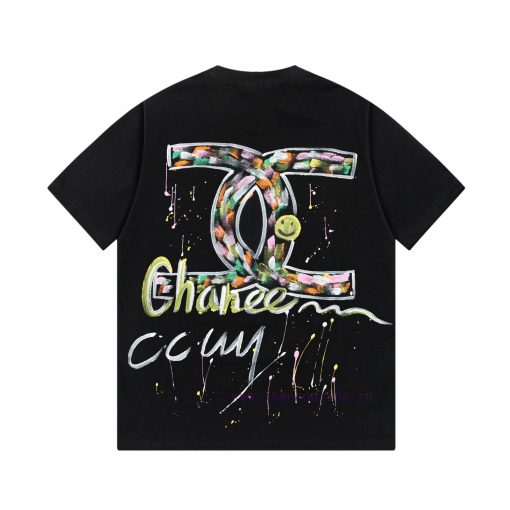 CHANEL Color Handmade Graffiti Hand-painted Short Sleeved T-shirt Fabric Adopts Customized Dyei j0nqm3o3 - Image 3