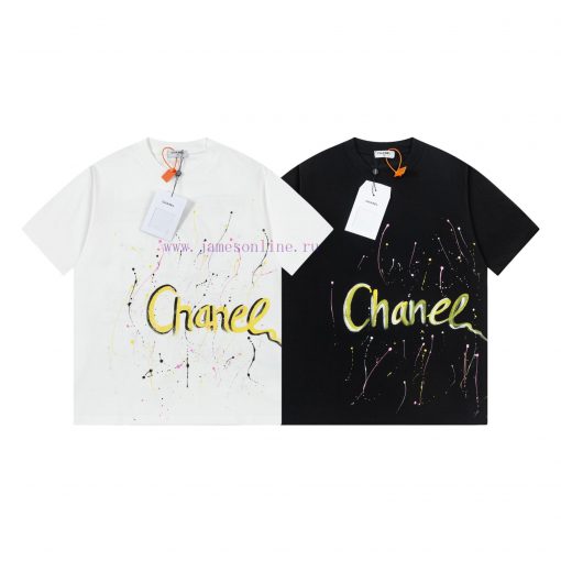 CHANEL Color Handmade Graffiti Hand-painted Short Sleeved T-shirt Fabric Adopts Customized Dyei j0nqm3o3 - Image 4