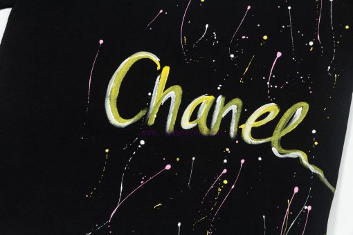 CHANEL Color Handmade Graffiti Hand-painted Short Sleeved T-shirt Fabric Adopts Customized Dyei j0nqm3o3 - Image 7