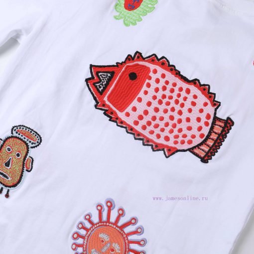 LV Louis Spring/Summer New Embroidered Short Sleeves Made Of High Quality Heavy Duty Double Yar fq6oglan - Image 5