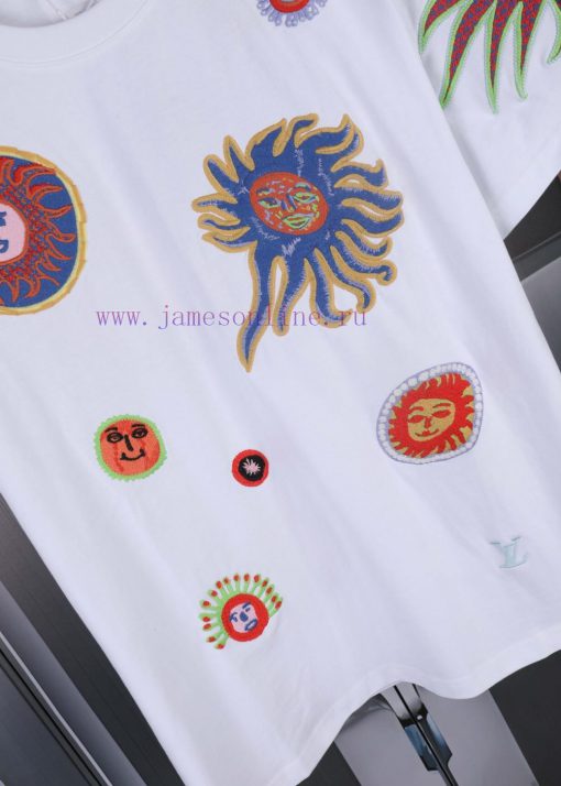 LV Louis Spring/Summer New Embroidered Short Sleeves Made Of High Quality Heavy Duty Double Yar zb2nnk4g - Image 8